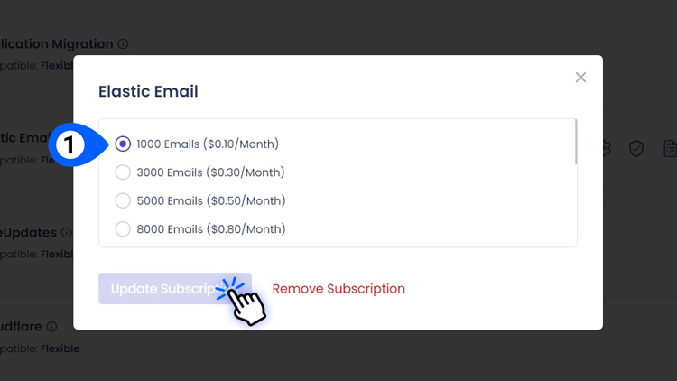 select cloudways elastic email addon plan